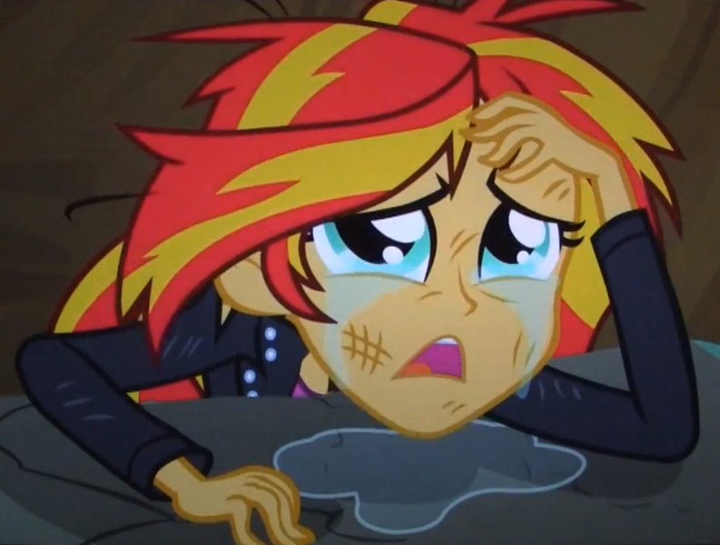 Size: 891x674 | Tagged: safe, derpibooru import, screencap, sunset shimmer, equestria girls, equestria girls (movie), crying, sad, solo, sunsad shimmer