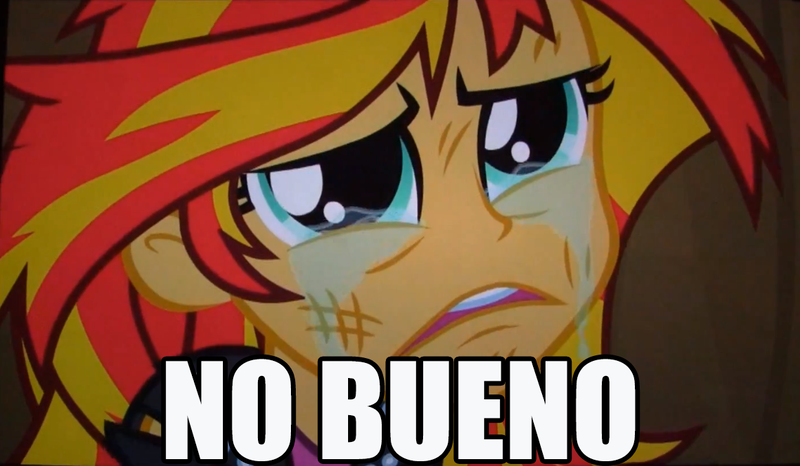 Size: 1163x678 | Tagged: safe, derpibooru import, sunset shimmer, equestria girls, equestria girls (movie), caption, image macro, sad, solo, spanish, sunsad shimmer, text