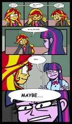 Size: 1021x1766 | Tagged: safe, artist:zicygomar, derpibooru import, edit, sunset shimmer, twilight sparkle, equestria girls, equestria girls (movie), call me maybe, carly rae jepsen, comic, duo, song reference, speech bubble