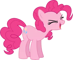 Size: 8064x6683 | Tagged: safe, artist:emedina13, derpibooru import, pinkie pie, earth pony, pony, sonic rainboom (episode), absurd resolution, andrea libman, cheering, eyes closed, female, flutteryay, mare, simple background, solo, transparent background, vector, voice actor joke, yay