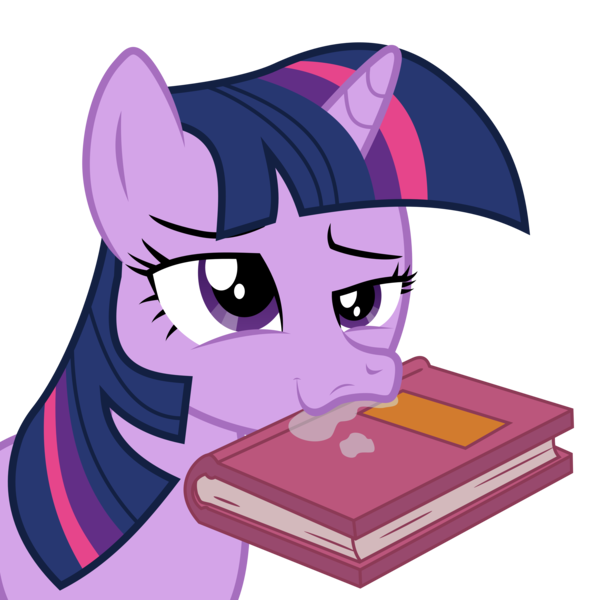 Size: 5982x6000 | Tagged: safe, artist:masem, derpibooru import, twilight sparkle, ponified, pony, equestria girls, equestria girls (movie), absurd resolution, berk, book, drool, equestria girls ponified, face, faic, mouth hold, simple background, solo, that pony sure does love books, transparent background, vector