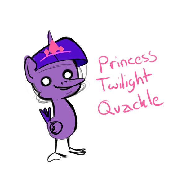 Size: 2000x2000 | Tagged: safe, derpibooru import, twilight sparkle, twilight sparkle (alicorn), alicorn, bird, duck, pony, fear, female, mare, quack, solo