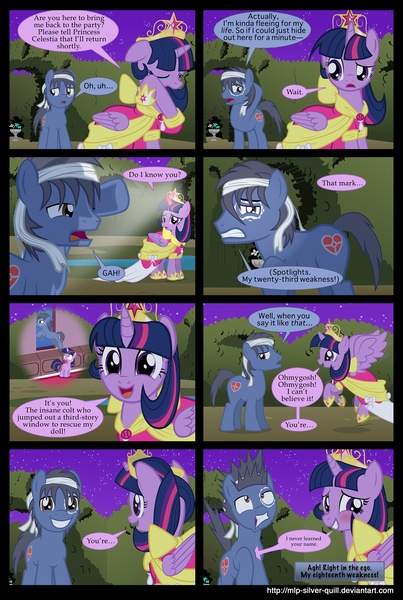 Size: 2000x2978 | Tagged: safe, artist:mlp-silver-quill, derpibooru import, twilight sparkle, twilight sparkle (alicorn), oc, oc:clutterstep, alicorn, pony, comic:a princess' tears, blushing, comic, crying, female, harsh word impact, labyrinth, mare