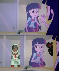 Size: 1002x1208 | Tagged: safe, derpibooru import, twilight sparkle, equestria girls, equestria girls (movie), bathroom meme, king of braves gaogaigar, penchinon, restroom