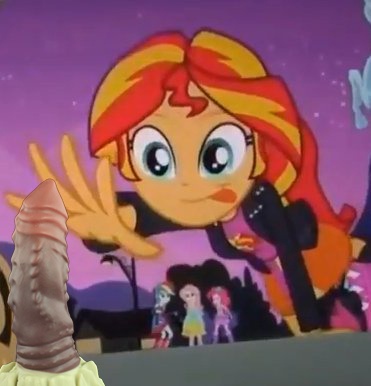 Size: 371x386 | Tagged: questionable, derpibooru import, edit, edited screencap, screencap, fluttershy, pinkie pie, rainbow dash, sunset shimmer, equestria girls, equestria girls (movie), bad dragon, dildo, dragon dildo, exploitable meme, meme, sex toy, sunset shimmer reaching for things