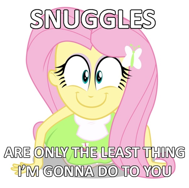 Size: 720x717 | Tagged: safe, artist:masem, derpibooru import, fluttershy, equestria girls, equestria girls (movie), bronybait, caption, happyshy, image macro, imma snuggle you, looking at you, simple background, snuggling, solo, text, white background