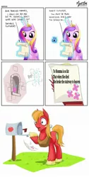 Size: 1100x2178 | Tagged: safe, artist:mysticalpha, derpibooru import, edit, big macintosh, fluttershy, princess cadance, earth pony, pony, comic, fluttershy's letter, male, meme, stallion, this will end in pain, yo mama