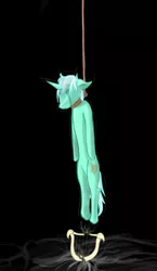 Size: 682x1173 | Tagged: grimdark, artist:headcrabfreak, derpibooru import, lyra heartstrings, pony, unicorn, death, execution, hanging, hanging (by neck), lyre, musical instrument, noose, solo, the empty room