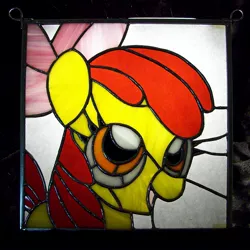 Size: 1900x1900 | Tagged: apple bloom, artist:fetchbeer, derpibooru import, irl, photo, safe, stained glass, stained glass (irl)