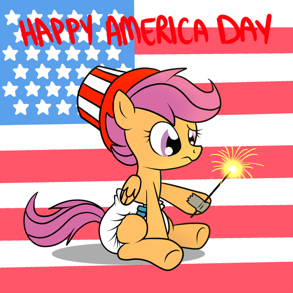 Size: 1200x1200 | Tagged: 4th of july, artist:fillyscoots42, ask crinkleloo, derpibooru import, diaper, diaper fetish, fetish, holiday, poofy diaper, questionable, scootaloo, solo, sparkler (candle), united states