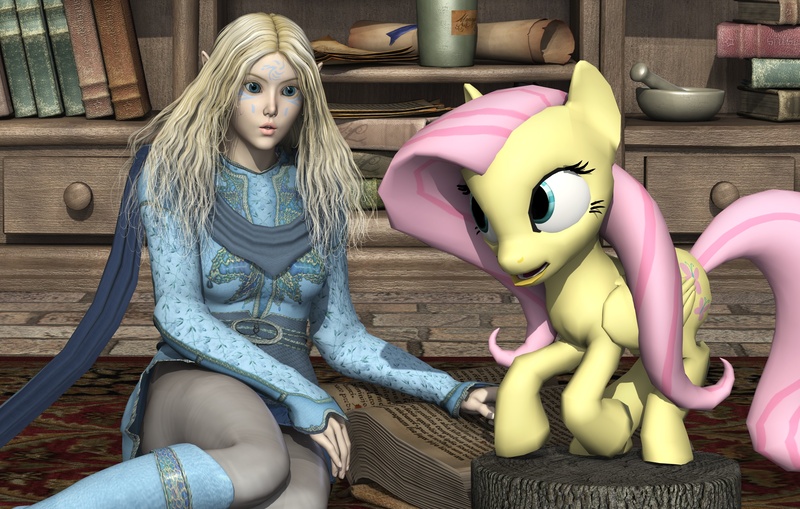 Size: 2750x1750 | Tagged: 3d, aerie, artist:coutelier, baldur's gate, castle scene, crossover, derpibooru import, dungeons and dragons, fluttershy, pen and paper rpg, poser, rpg, safe, wat