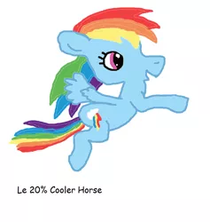 Size: 888x936 | Tagged: 20% cooler, artist needed, comic sans, derpibooru import, forced meme, le, meme, rainbow dash, safe, solo, stylistic suck, text, tumblr