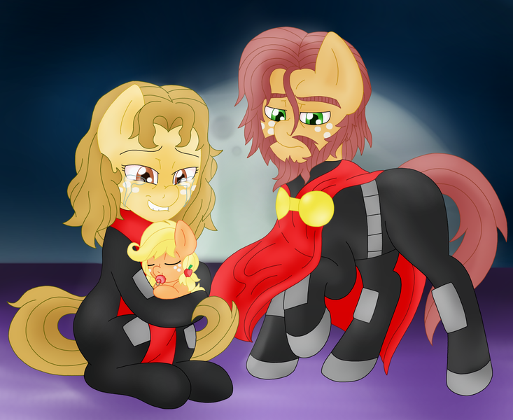 Size: 2200x1800 | Tagged: app-el, applejack, applejack's parents, artist:blackbewhite2k7, baby, crossover, crying, derpibooru import, jor-el, krypton, lara-el, parody, safe, superman, younger