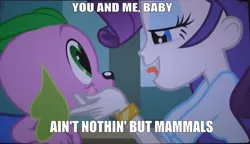 Size: 1427x821 | Tagged: safe, derpibooru import, edit, edited screencap, screencap, rarity, spike, dog, equestria girls, equestria girls (movie), bloodhound gang, caption, female, heart eyes, image macro, male, meme, nostalgia orgasm thread, rarity's bad pickup lines, shipping, song reference, sparity, spike the dog, straight, text, the bad touch, wingding eyes