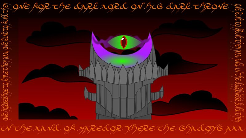 Size: 1194x670 | Tagged: artist:kronoxus, barad-dûr, crossover, derpibooru import, eye of sauron, king sombra, lord of the rings, safe, sauron