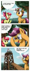 Size: 1372x3179 | Tagged: apple bloom, artist:otakuap, comic, cutie mark crusaders, derpibooru import, goggles, safe, scootaloo, scootaloo can't fly, sweetie belle, this will end in death, this will end in tears, this will end in tears and/or death, this will end in tears and/or death and/or covered in tree sap, tree sap and pine needles