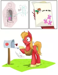 Size: 1100x1428 | Tagged: safe, derpibooru import, big macintosh, oc, oc:troll-raipony, earth pony, pony, fluttershy's letter, lol ur fat, male, meme, shocked, stallion