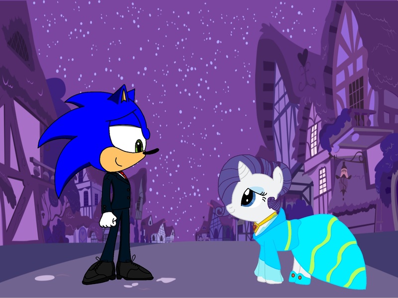 Size: 2000x1500 | Tagged: artist:shadow051, clothes, crossover, crossover shipping, derpibooru import, dress, female, love, male, rarisonic, rarity, safe, shipping, sonic the hedgehog, sonic the hedgehog (series), straight, tuxedo