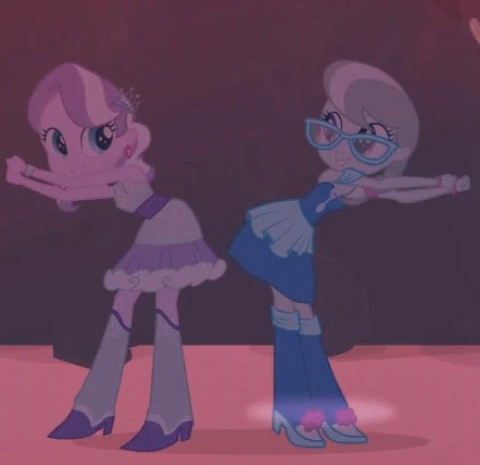 Size: 442x428 | Tagged: safe, derpibooru import, screencap, diamond tiara, silver spoon, equestria girls, equestria girls (movie), adorabullies, animated, boots, bump bump sugar lump rump, butt bump, butt to butt, butt touch, cute, dancing, diamondbetes, fall formal outfits, glasses, high heel boots, shoes, silverbetes