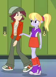 Size: 732x1010 | Tagged: safe, derpibooru import, screencap, cloudy kicks, normal norman, equestria girls, equestria girls (movie), background human, clothes, shoes, skirt, sneakers