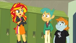 Size: 1023x576 | Tagged: safe, derpibooru import, snails, snips, sunset shimmer, equestria girls, equestria girls (movie)