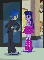 Size: 356x480 | Tagged: safe, derpibooru import, screencap, flash sentry, twilight sparkle, equestria girls, equestria girls (movie), abuse, animated, boots, clothes, derp, door, duo, fall formal outfits, female, flashabuse, gif, high heel boots, male, shoes, sneakers, tuxedo, twilight ball dress
