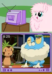 Size: 358x507 | Tagged: anime, chespin, derpibooru import, exploitable meme, froakie, meme, nintendo, obligatory pony, oc, oc:fluffle puff, pokémon, pokémon x and y, safe, tv meme