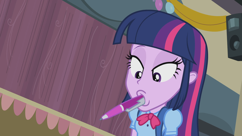 Size: 1920x1080 | Tagged: safe, derpibooru import, screencap, twilight sparkle, equestria girls, equestria girls (movie), out of context, pen, solo