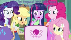 Size: 1280x720 | Tagged: suggestive, derpibooru import, edit, edited screencap, screencap, applejack, fluttershy, pinkie pie, rarity, twilight sparkle, equestria girls, equestria girls (movie), caption, cards against equestria girls, image macro, incomplete twilight strong, meme, text