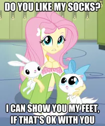 Size: 574x688 | Tagged: suggestive, derpibooru import, edit, edited screencap, screencap, fluttershy, equestria girls, equestria girls (movie), caption, cropped, feet, fetish, foot fetish, image macro, meme, text