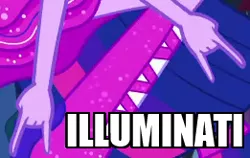 Size: 261x165 | Tagged: safe, derpibooru import, edit, edited screencap, screencap, twilight sparkle, equestria girls, equestria girls (movie), caption, illuminati, image macro, parody, solo, text