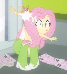 Size: 651x718 | Tagged: safe, derpibooru import, screencap, fluttershy, equestria girls, equestria girls (movie), big crown thingy, cropped, crown, element of magic, jewelry, ouch, regalia, solo