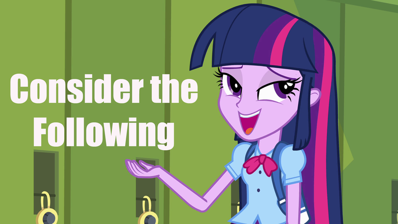 Size: 1920x1080 | Tagged: safe, derpibooru import, edit, edited screencap, screencap, twilight sparkle, equestria girls, equestria girls (movie), bill nye the science guy, caption, consider the following, image macro, solo, text