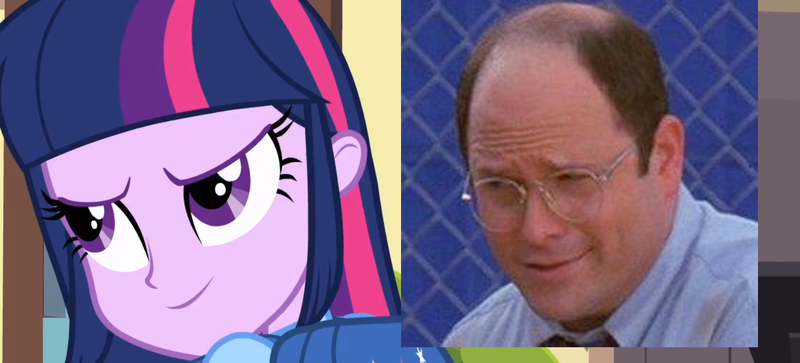 Size: 1524x691 | Tagged: safe, derpibooru import, edit, edited screencap, screencap, twilight sparkle, equestria girls, equestria girls (movie), costanza face, ishygddt, reaction image