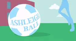 Size: 1058x574 | Tagged: safe, derpibooru import, screencap, rainbow dash, equestria girls, equestria girls (movie), ashleigh ball, ball, credits, intro, pun, visual pun