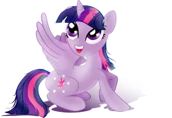 Size: 3800x2597 | Tagged: safe, artist:nicolaykoriagin, derpibooru import, twilight sparkle, twilight sparkle (alicorn), alicorn, pony, female, happy, mare, sitting, solo