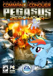 Size: 640x915 | Tagged: safe, artist:nickyv917, derpibooru import, derpy hooves, fluttershy, rainbow dash, soarin', spitfire, changeling, pegasus, pony, aircraft, aircraft carrier, command and conquer, command and conquer: generals, crossover, ea, electronic arts, explosion, f-22 raptor, jet, jet fighter, navy, particle cannon, plane, ship, wonderbolts, zero hour