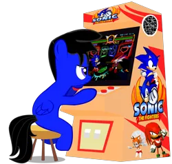 Size: 3440x3272 | Tagged: arcade, arcade cabinet, arcade game, artist:bigdream64, crossover, derpibooru import, fang the sniper, knuckles the echidna, miles "tails" prower, oc, playing, safe, sega, simple background, sitting, sonic the fighters, sonic the hedgehog, sonic the hedgehog (series), stool, transparent background, unofficial characters only, vector