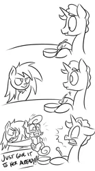 Size: 1067x1920 | Tagged: artist:killryde, artist:strangerdanger, askcookieandbrann, comic, derpibooru import, monochrome, oc, oc:brann flakes, oc:cookie dough, oc:cookie dough (trottingham), oc:killryde, safe, unofficial characters only