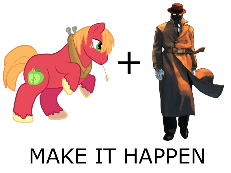 Size: 800x600 | Tagged: safe, derpibooru import, big macintosh, earth pony, pony, exploitable meme, make it happen, male, meme, q, q (street fighter), stallion, street fighter, street fighter 3