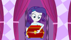 Size: 576x324 | Tagged: safe, derpibooru import, rarity, equestria girls, equestria girls (movie), animated, box, jewelry, solo, this is our big night