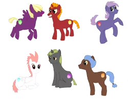 Size: 3299x2549 | Tagged: safe, artist:relight charge, derpibooru import, baff, clump, fizzle, fume, garble, spear (dragon), vex, ponified, dragon, pony, gronkle, species swap, teenaged dragon