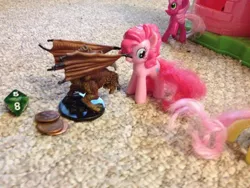 Size: 1600x1200 | Tagged: cheerilee, coin, d8, derpibooru import, dragon, figurine, fluttershy, gaming miniature, mcdonald's happy meal toys, miniature, pinkie pie, ponies win, safe, story, tabletop game, toy