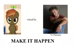 Size: 1440x890 | Tagged: button mash, button's adventures, derpibooru import, exploitable meme, make it happen, meme, safe, vic mignogna, voice actor