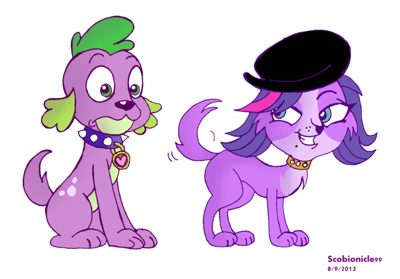 Size: 2295x1600 | Tagged: safe, artist:scobionicle99, derpibooru import, spike, dog, equestria girls, crossover, crossover shipping, female, littlest pet shop, male, shipping, spike the dog, spike's dog collar, straight, zoe trent, zoespike