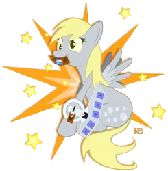 Size: 1565x1596 | Tagged: safe, artist:noonebahtim, derpibooru import, derpy hooves, pegasus, pony, duel disk, female, mare, pokémon, solo, yu-gi-oh!