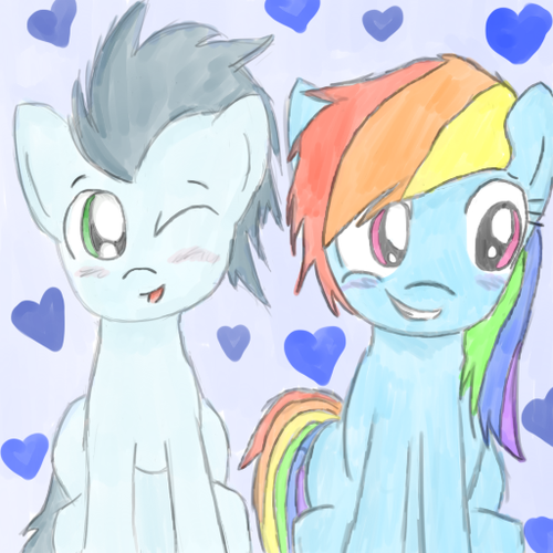 Size: 500x500 | Tagged: safe, artist:doctorunicornforever, derpibooru import, rainbow dash, soarin', female, male, shipping, soarindash, straight