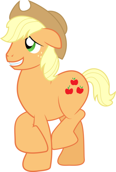 Size: 6552x9733 | Tagged: absurd resolution, applejack, applejack (male), artist:silentmatten, big jackintosh, big macintosh, crossed hooves, derpibooru import, disguise, floppy ears, grin, magic duel, raised hoof, raised leg, rule 63, safe, simple background, smiling, solo, transparent background, vector