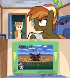 Size: 768x856 | Tagged: button mash, button's adventures, daizengar, derpibooru import, exploitable meme, forced meme, meme, obligatory pony, oc, oc:cream heart, safe, sanger zonvolt, super robot wars, tv meme