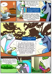 Size: 2480x3508 | Tagged: artist:smilingdogz, cake, comic, derpibooru import, fanfic art, food, fury of the purple dragon, nyx's family, princess celestia, princess luna, safe